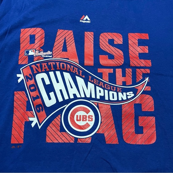 Chicago Cubs 2016 Majestic National League Champions Tee Size Medium Baseball - Picture 3 of 6